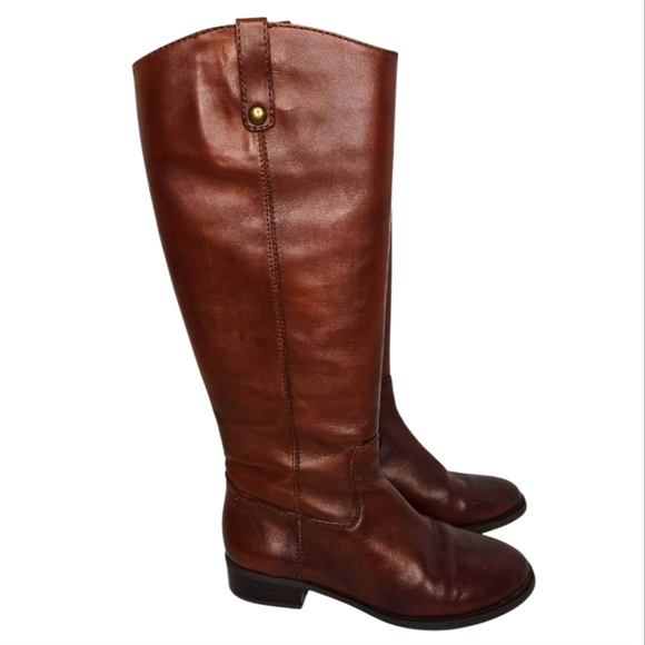 INC International Concepts Women's Fawne Brown Leather Boots Size 7.5 M - Picture 1 of 12